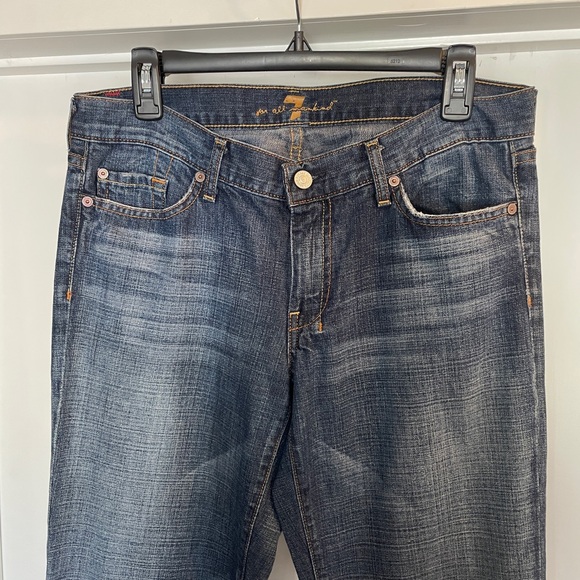 7 For All Mankind Dojo Flare Jeans Dark Wash Size 31 - Picture 9 of 13